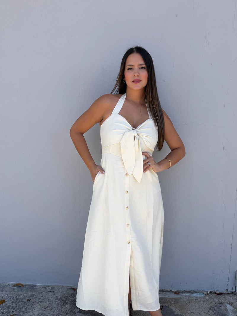 sand beige dress Asymmetric Draped Corset Dress in Bleached Sand