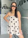 Taupe Dots Bubble Dress