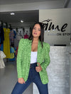 Green Snake Printed Blazer