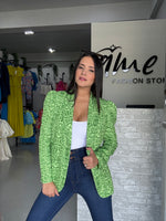Green Snake Printed Blazer