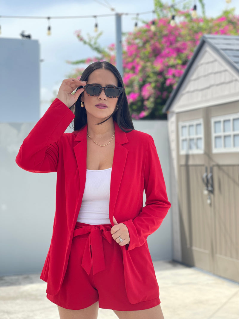 Red Blazer Set