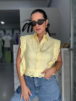 Yellow Lace Buttom Top