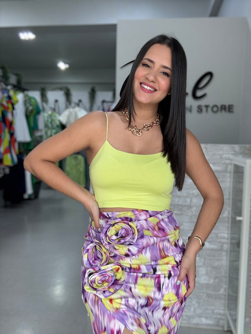 Lime Basic Crop Top