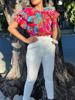 Fuchsia Tropical Blouse