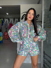 Elegant Multicolor Short Set