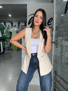 Ivory Linen Vest