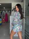 Elegant Multicolor Short Set