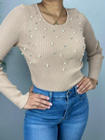 Camell Pearls Sweater