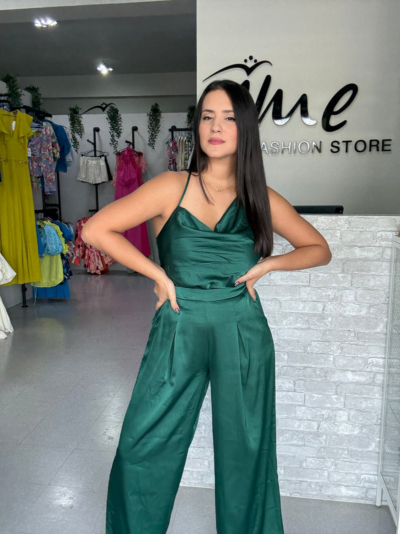 Green Satin Set