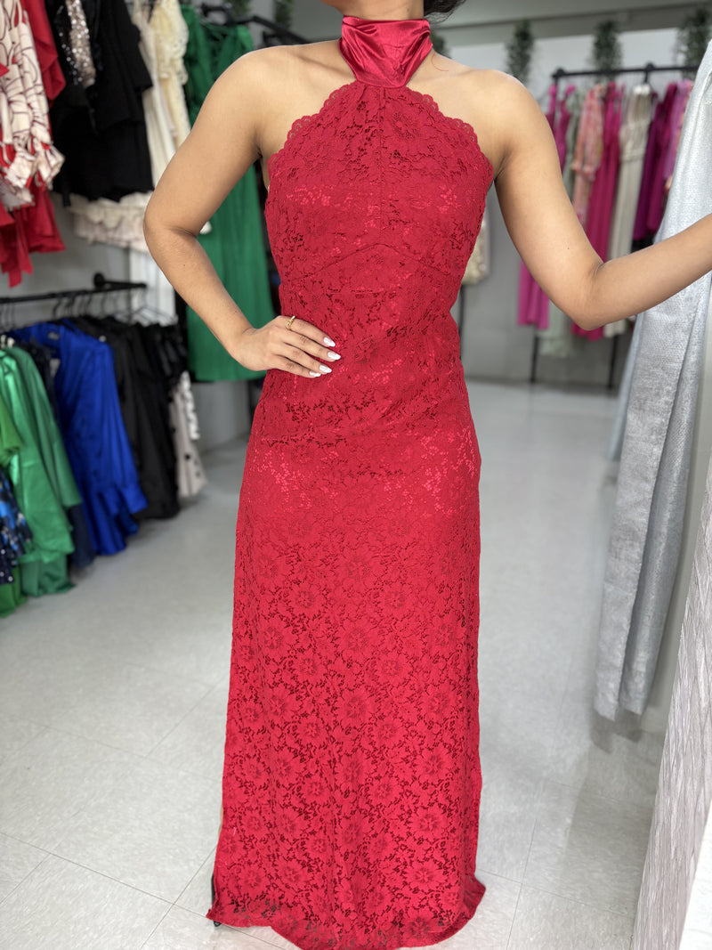 Red Lace Maxi Dress