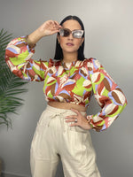 Tropical Satin Top