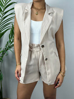 Neutral Blazer Short Set