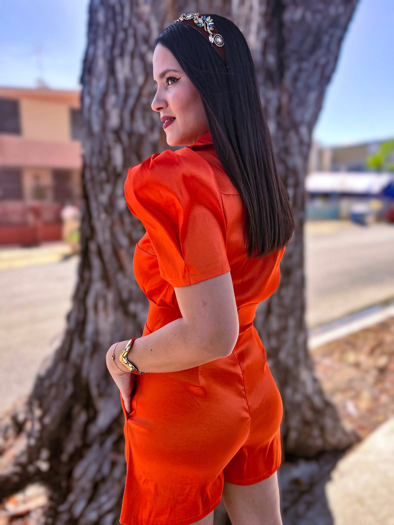 AME 260: Tangerine Puffy Blouse