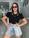 Black Rhinestones Top