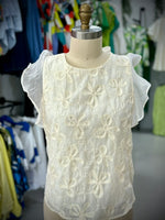 Cream Flowers Blouse