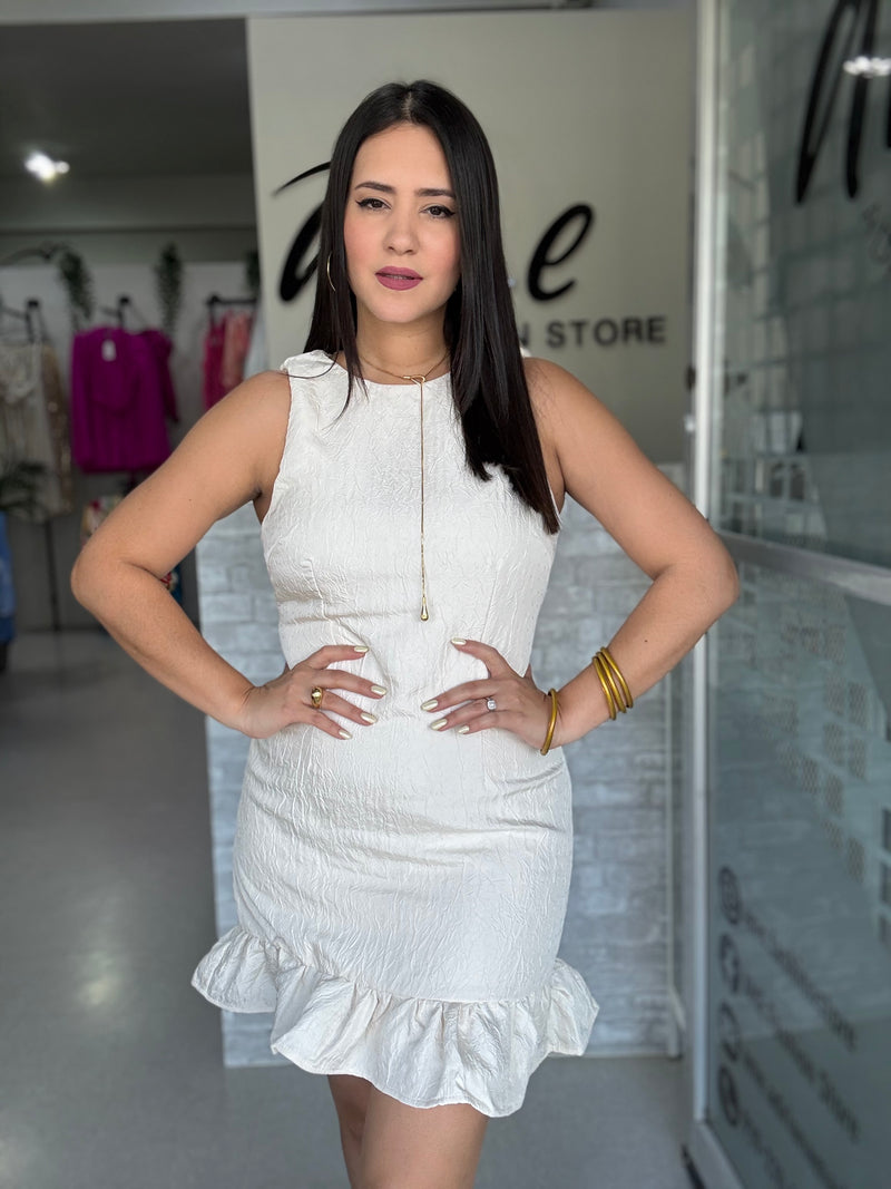 Cream Short Dress