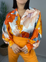 Orange Flowers Blouse