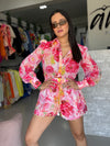 Pink Floral Romper