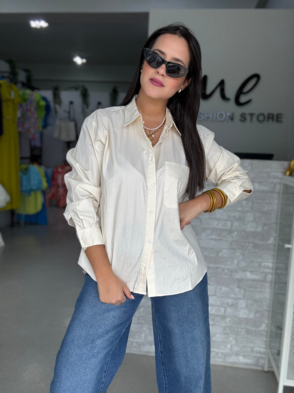 Ivory Buttons Blouse
