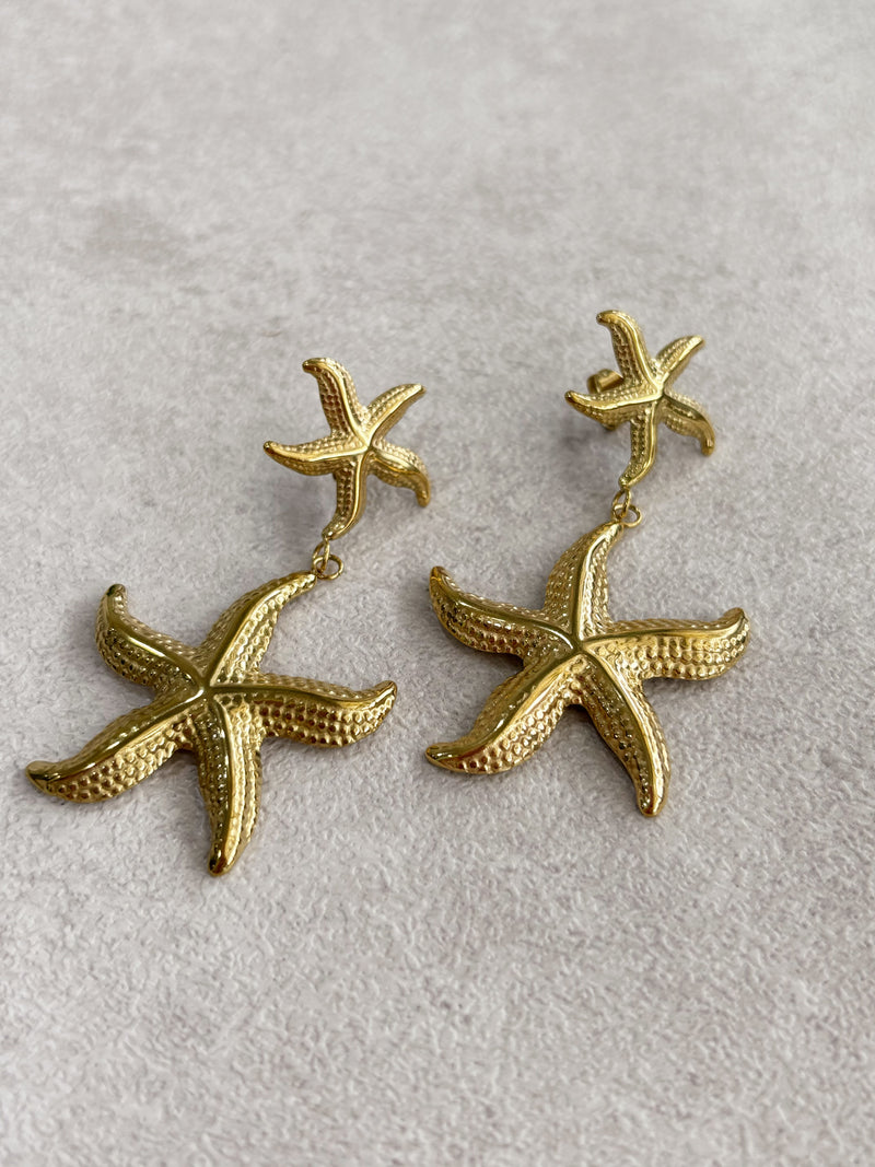 AME Luxe 009: Gold Starfish Earrings
