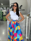 Multicolor Pleated Palazzo
