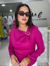 Magenta Gold Detail Blouse