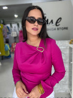 Magenta Gold Detail Blouse