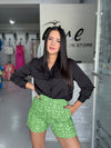 Green Snake Printed Short