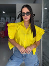 Yellow Pleated Blouse