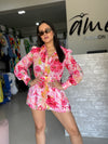 Pink Floral Romper