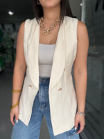 Ivory Linen Vest