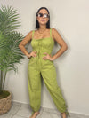 Olive Cargo Jumpsuit