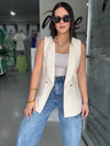 Ivory Linen Vest