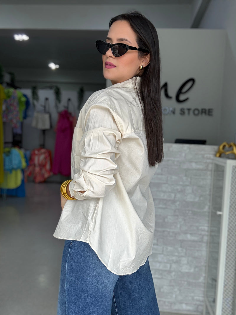 Ivory Buttons Blouse