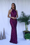 Sequins Wine Formal Dress