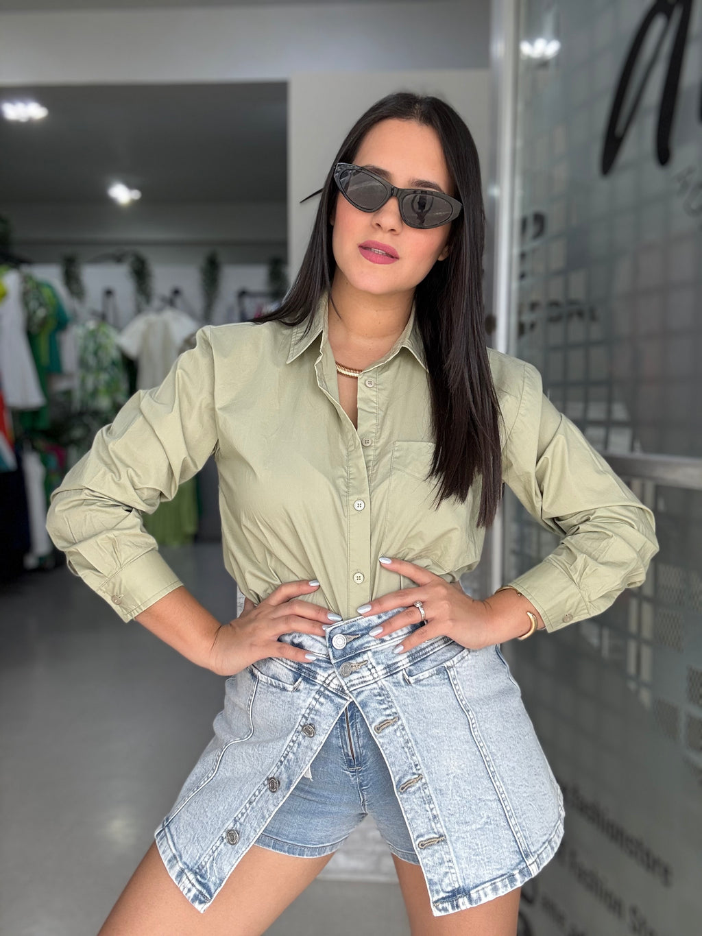 Sage Buttons Blouse