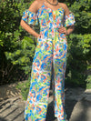 Blue Tropical Jumpsuit