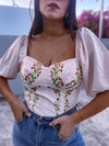 Ivory Embroidery Corset Top