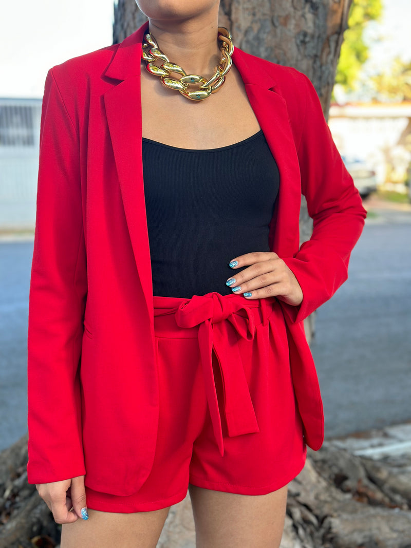 Red Blazer Set