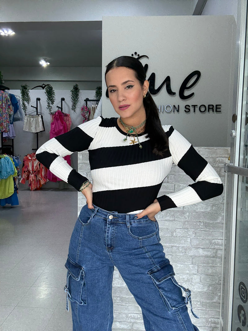 Stripes Black and White Sweater
