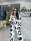 Bold Dots Black Blazer Set