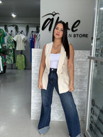 Ivory Linen Vest