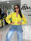 Yellow Guipure Blouse