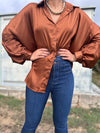 Brown Satin Shirt