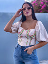 Ivory Embroidery Corset Top