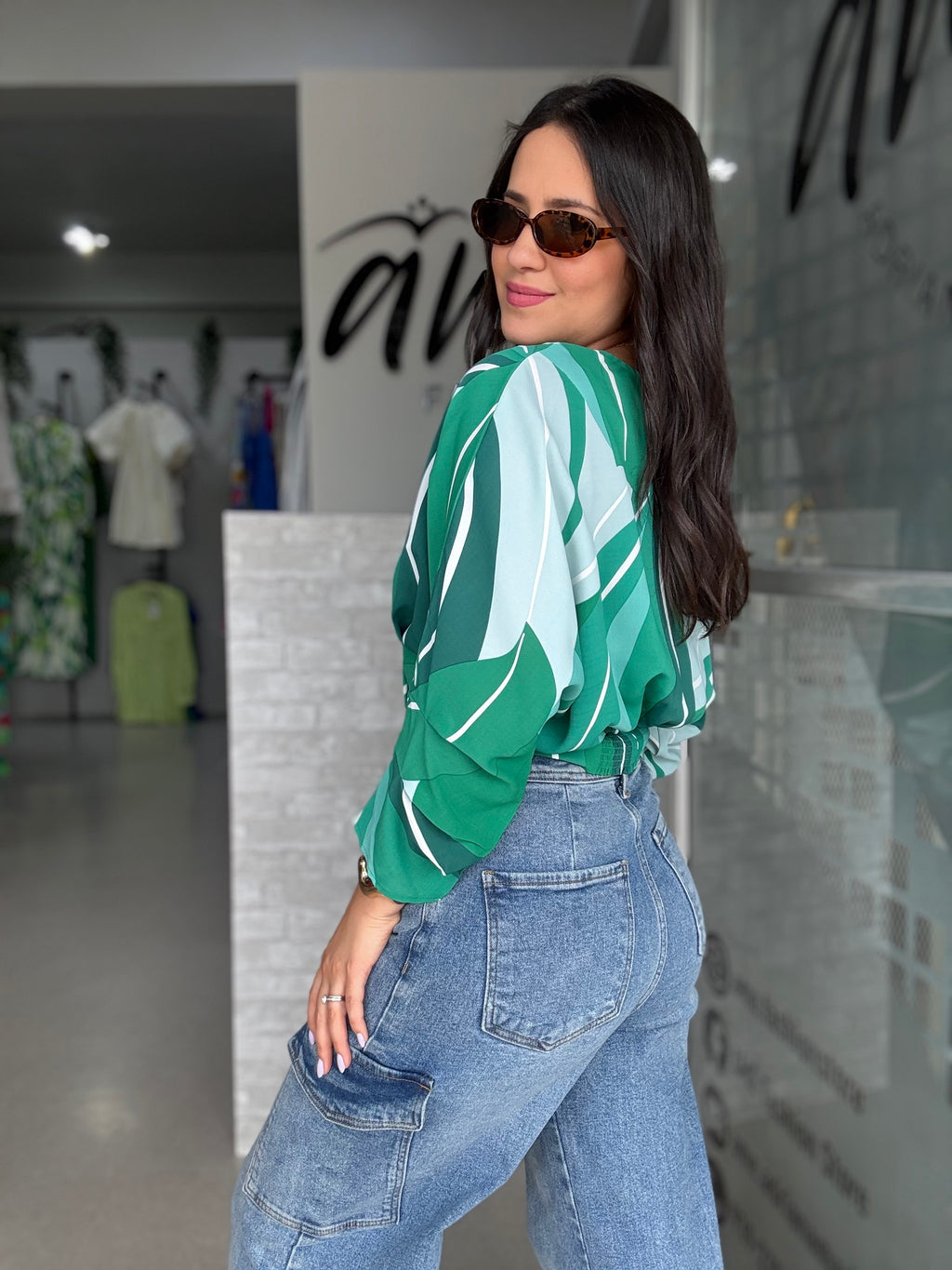 Kelly Green Leaves Top