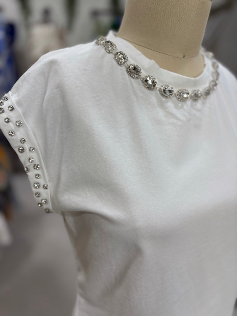 White Rhinestones T-Shirt