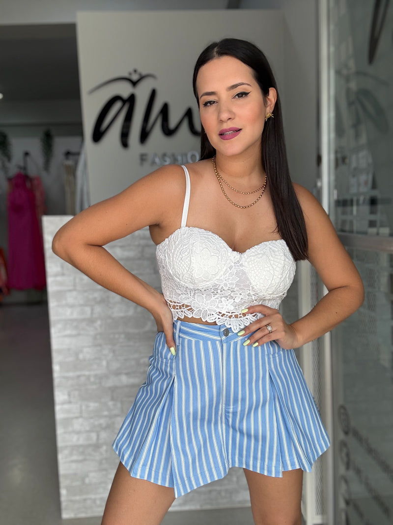Stripes Blue Skort