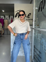 Rhinestones Beige Tshirt
