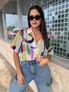 Multicolor Chiffon Blouse